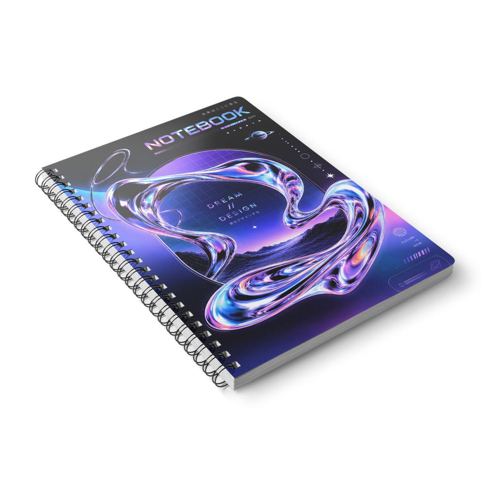 A5 Spiral Notebook — Futuristic Dream Design "NOTEBOOK"