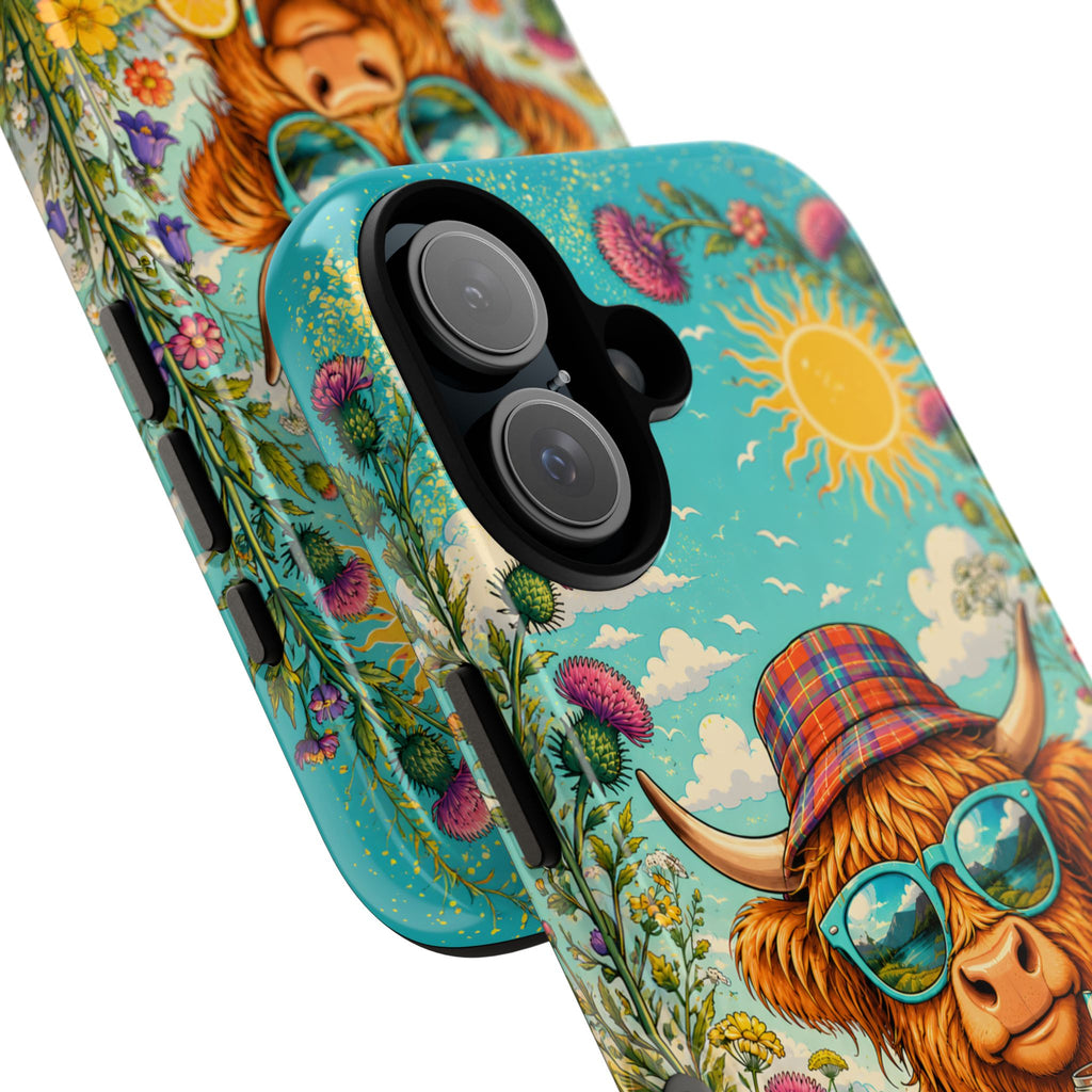 Sunny Highland Cow Phone Case – Scottish Summer Festival Edition