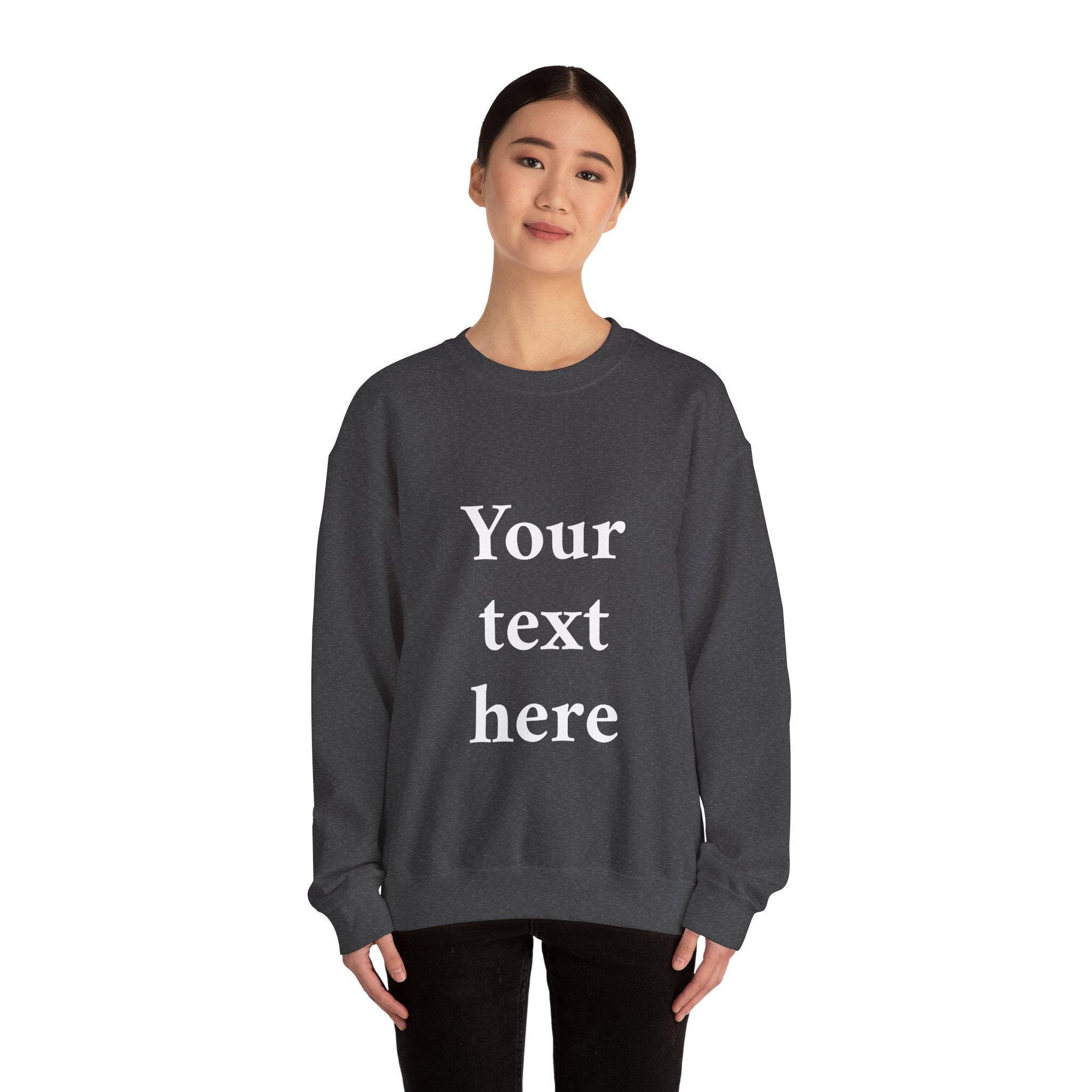 Custom Text Crewneck Sweatshirt — Personalized Minimalist Sweatshirt
