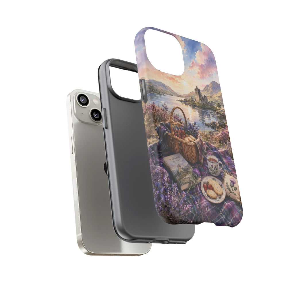 Highland Summer Picnic Phone Case – Scottish Castle & Thistle Art