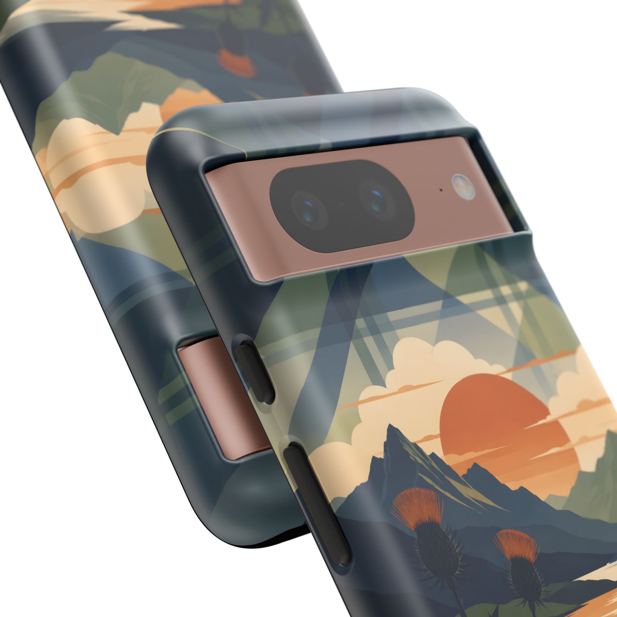 Highland Sunset Tartan Phone Case – Scottish Thistle Summer Festival Edition
