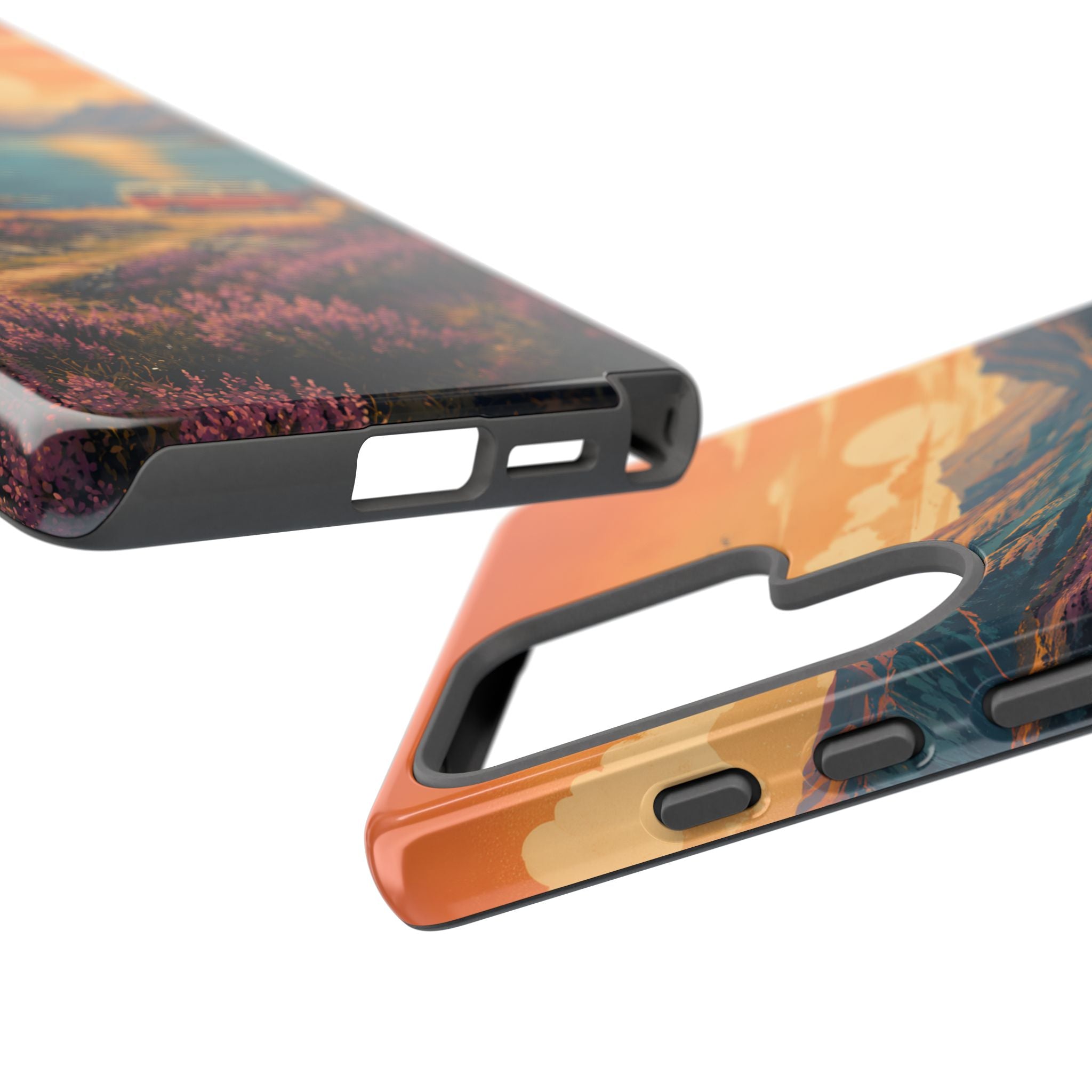 Highland Road Trip Phone Case – Scottish Loch Sunset & Heather Landscape