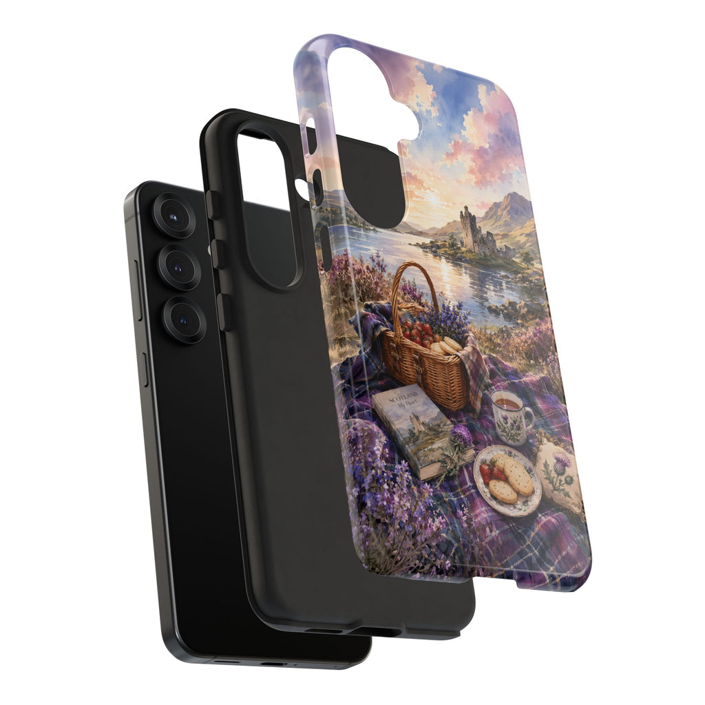 Highland Summer Picnic Phone Case – Scottish Castle & Thistle Art