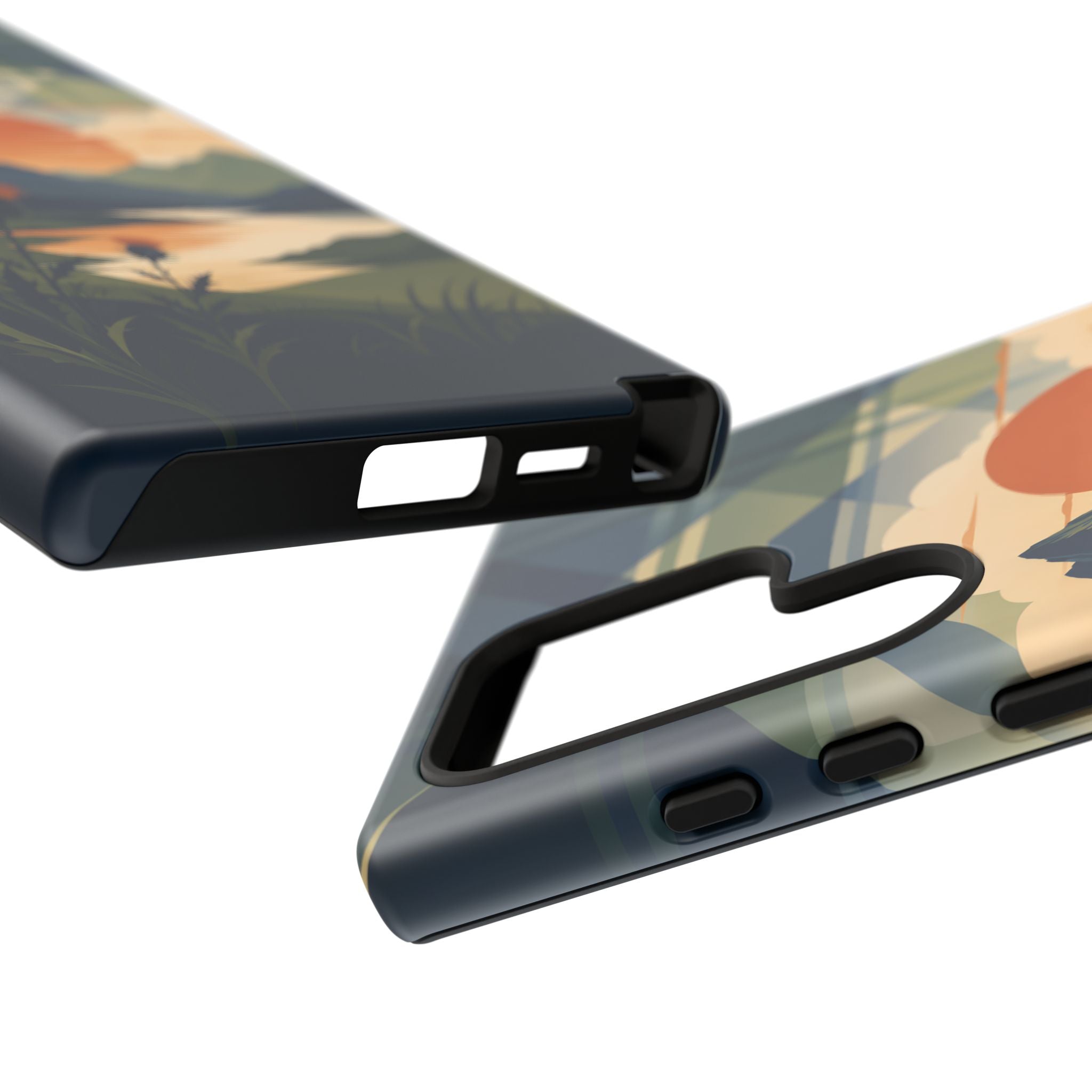 Highland Sunset Tartan Phone Case – Scottish Thistle Summer Festival Edition