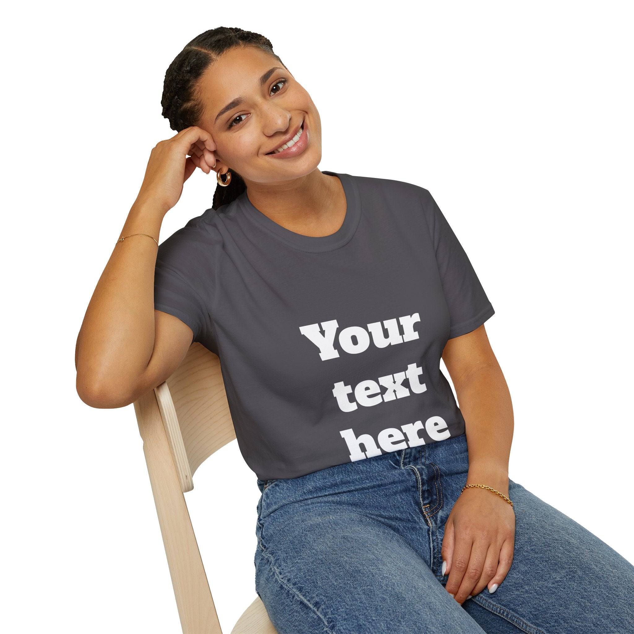 Custom Text T-Shirt — Personalized "Your Text Here" Graphic Tee