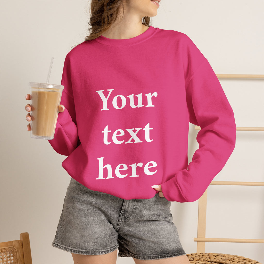 Custom Text Crewneck Sweatshirt — Personalized Minimalist Sweatshirt