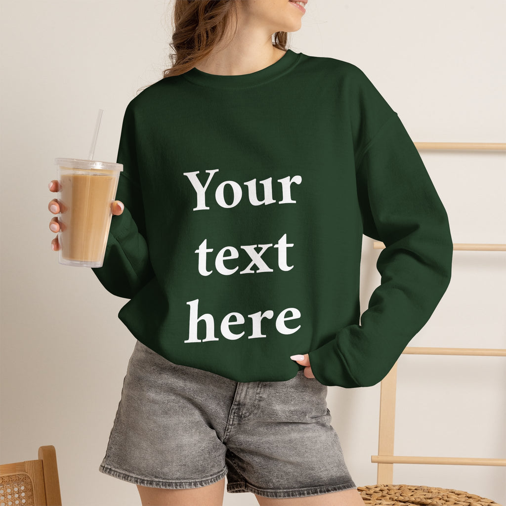 Custom Text Crewneck Sweatshirt — Personalized Minimalist Sweatshirt