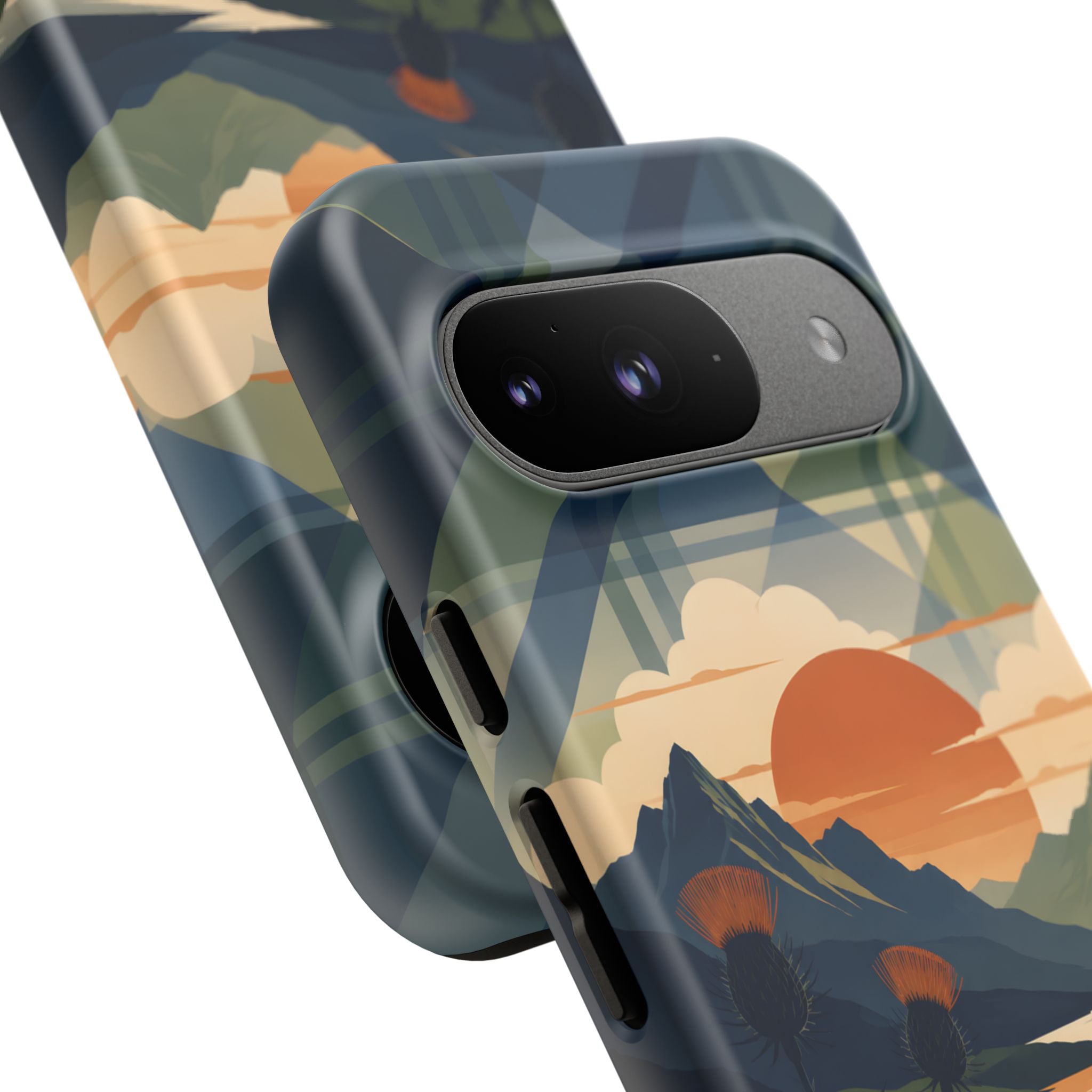 Highland Sunset Tartan Phone Case – Scottish Thistle Summer Festival Edition