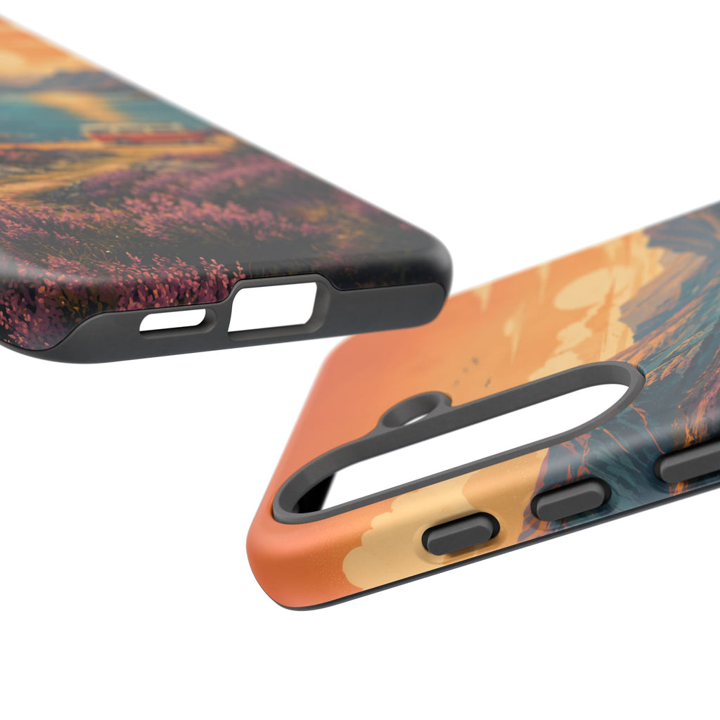Highland Road Trip Phone Case – Scottish Loch Sunset & Heather Landscape