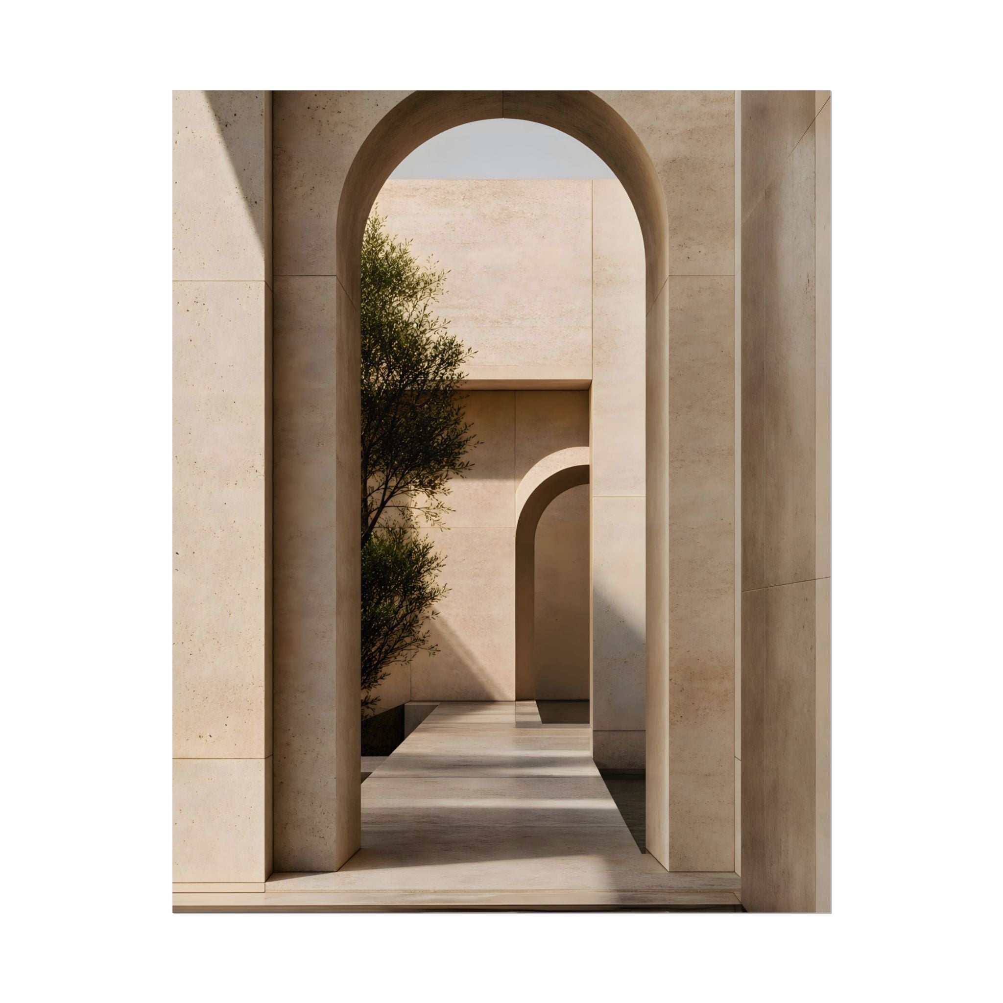 Minimalist Architectural Poster — Neutral Archway Wall Art (Rolled Poster)