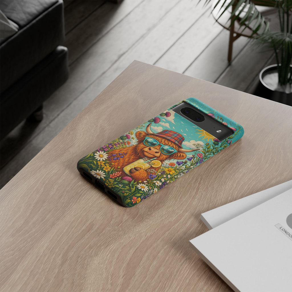 Sunny Highland Cow Phone Case – Scottish Summer Festival Edition