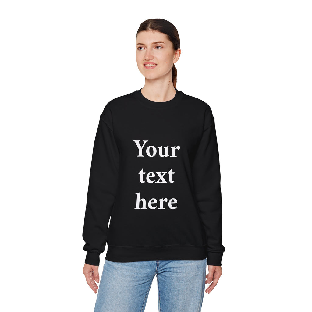 Custom Text Crewneck Sweatshirt — Personalized Minimalist Sweatshirt