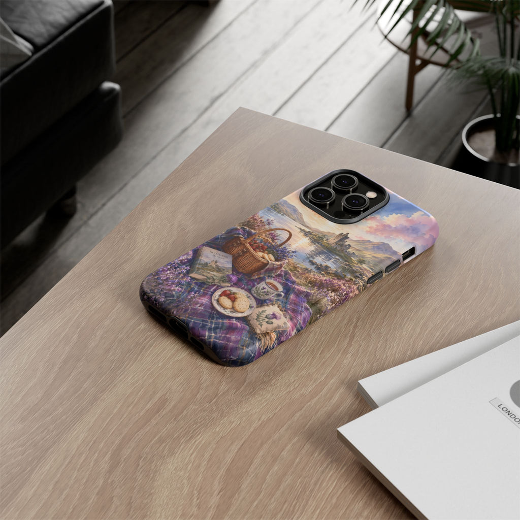 Highland Summer Picnic Phone Case – Scottish Castle & Thistle Art