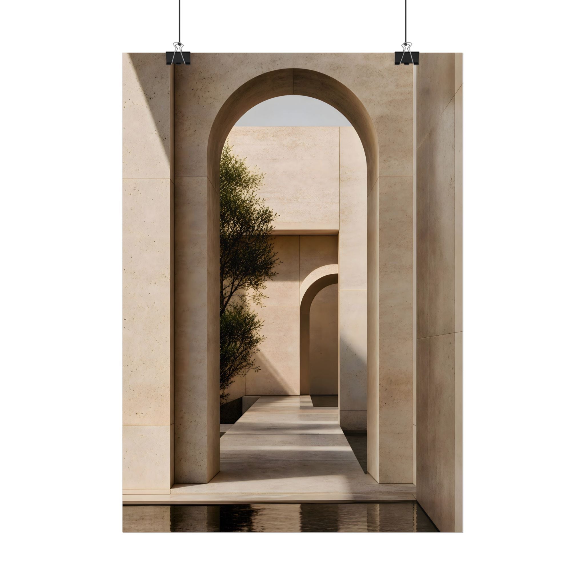 Minimalist Architectural Poster — Neutral Archway Wall Art (Rolled Poster)