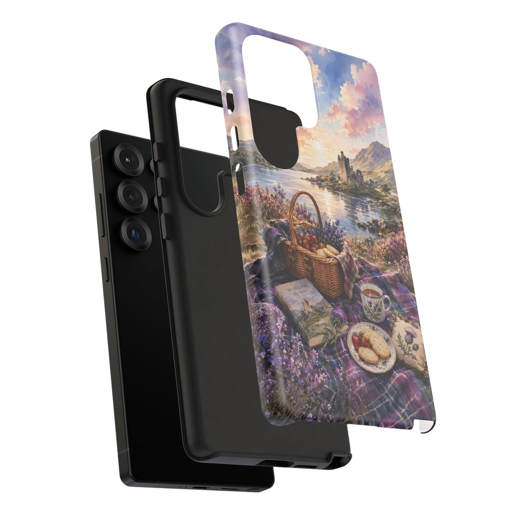 Highland Summer Picnic Phone Case – Scottish Castle & Thistle Art