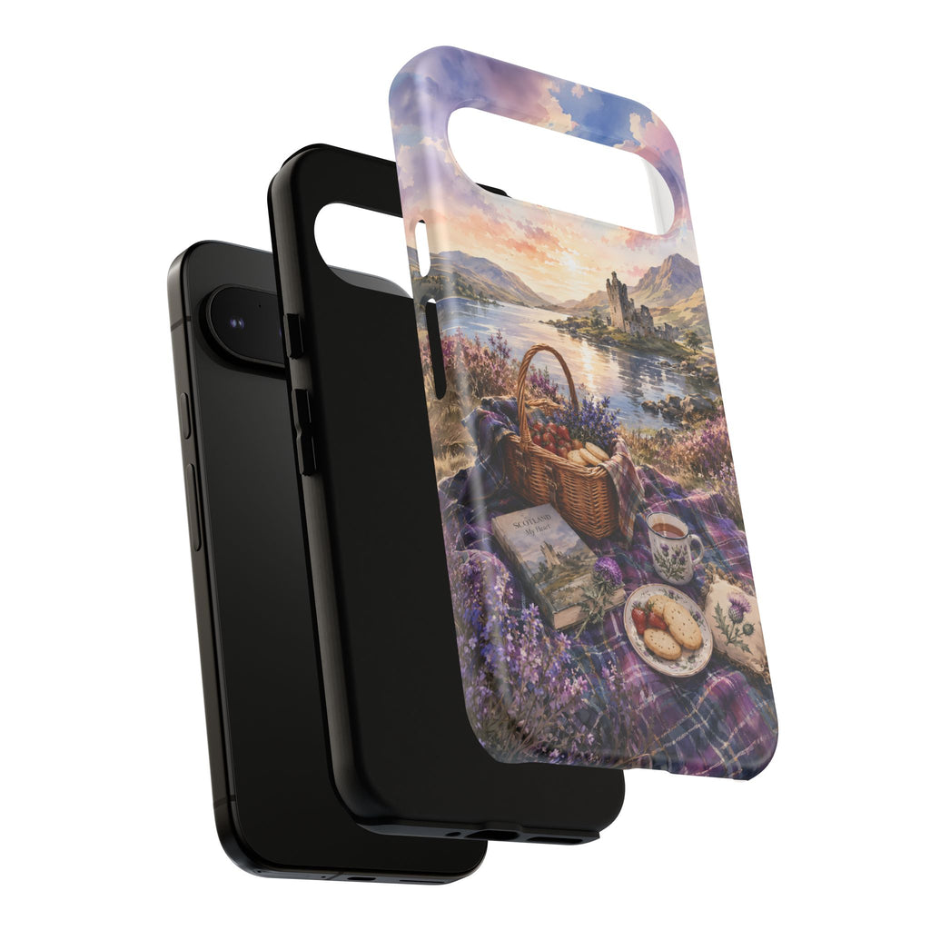 Highland Summer Picnic Phone Case – Scottish Castle & Thistle Art