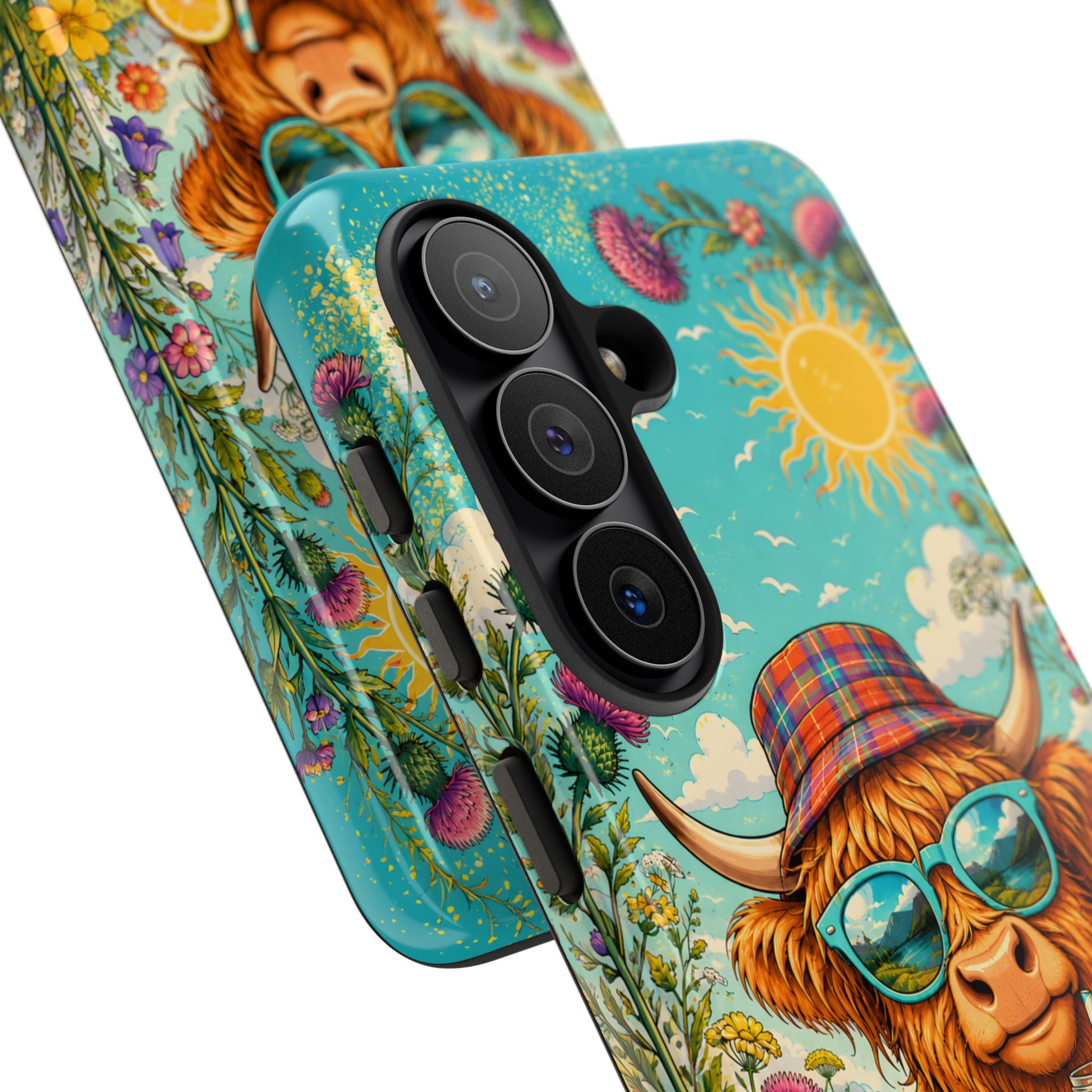 Sunny Highland Cow Phone Case – Scottish Summer Festival Edition