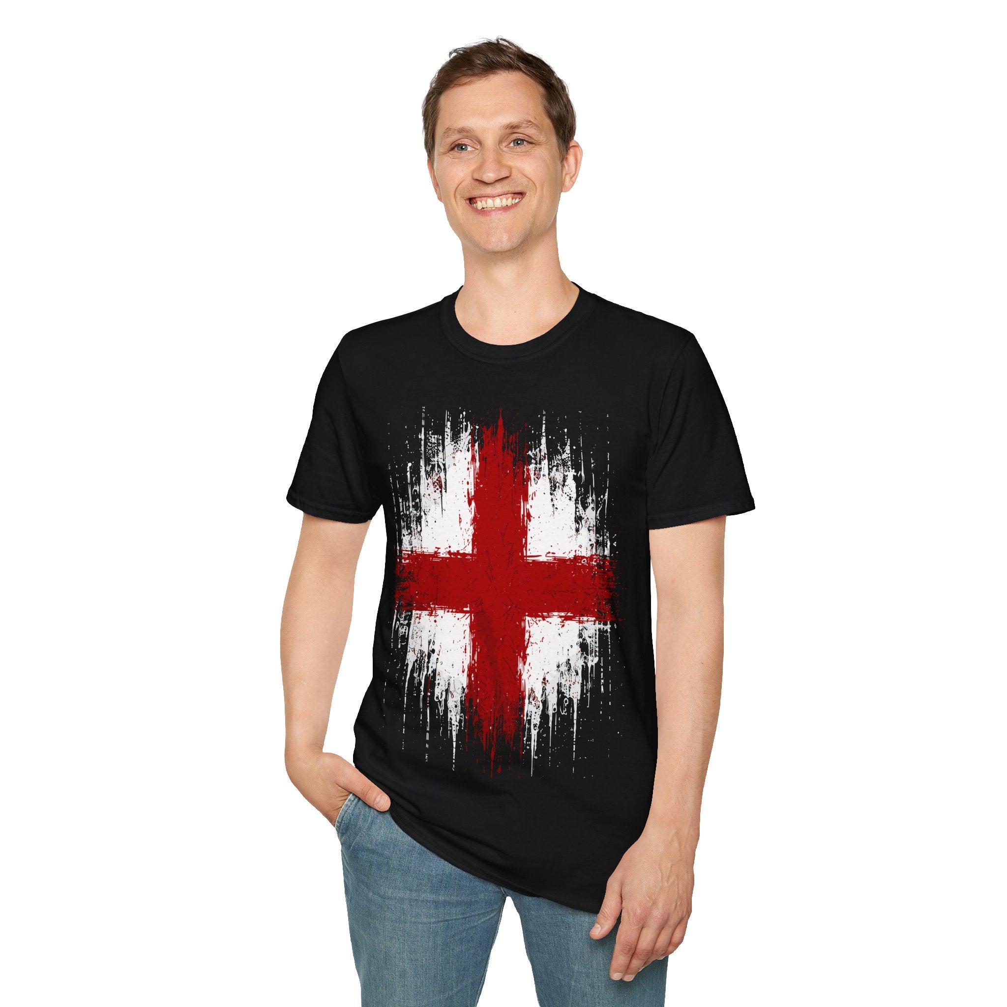 England St. George Flag T-Shirt black