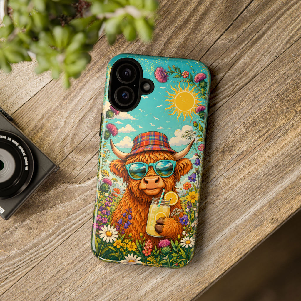 Sunny Highland Cow Phone Case – Scottish Summer Festival Edition