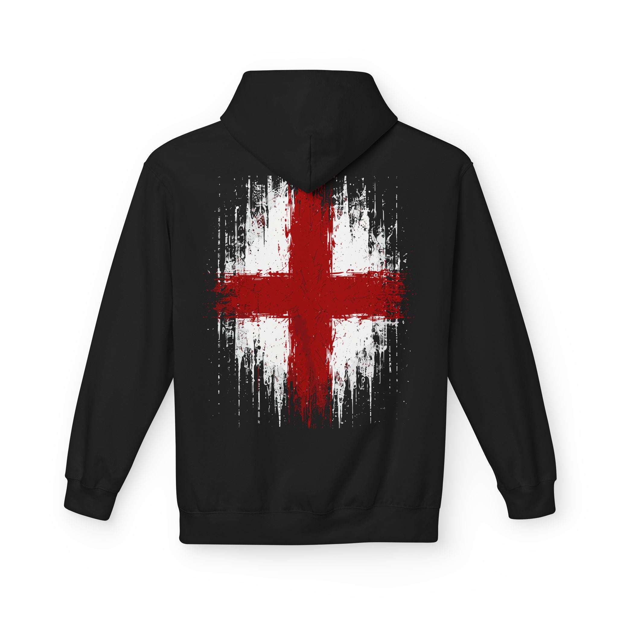 England St. George’s Cross White Hoodie – Distressed Front & Back Print