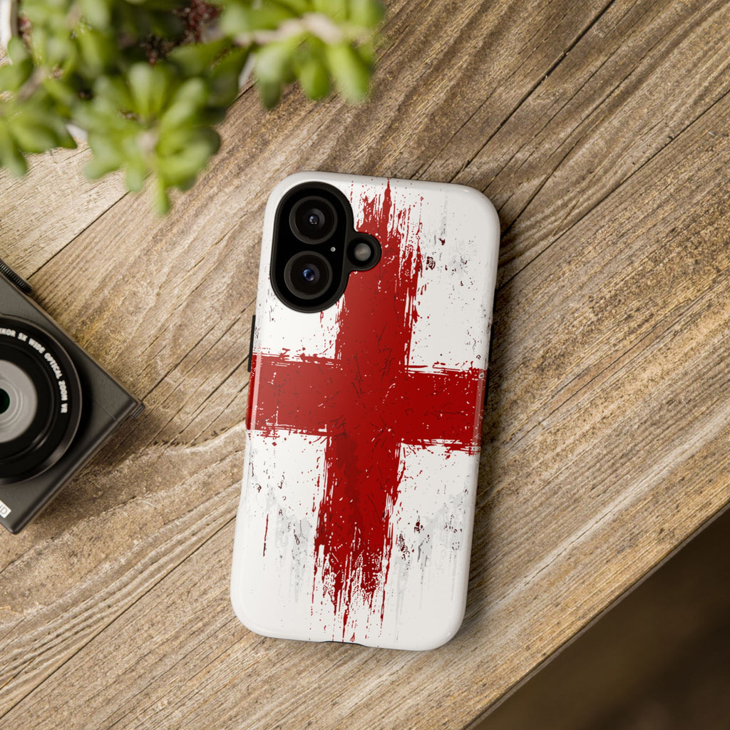 Phone Case - Distressed England St. George's Cross Patriotic Tough Case