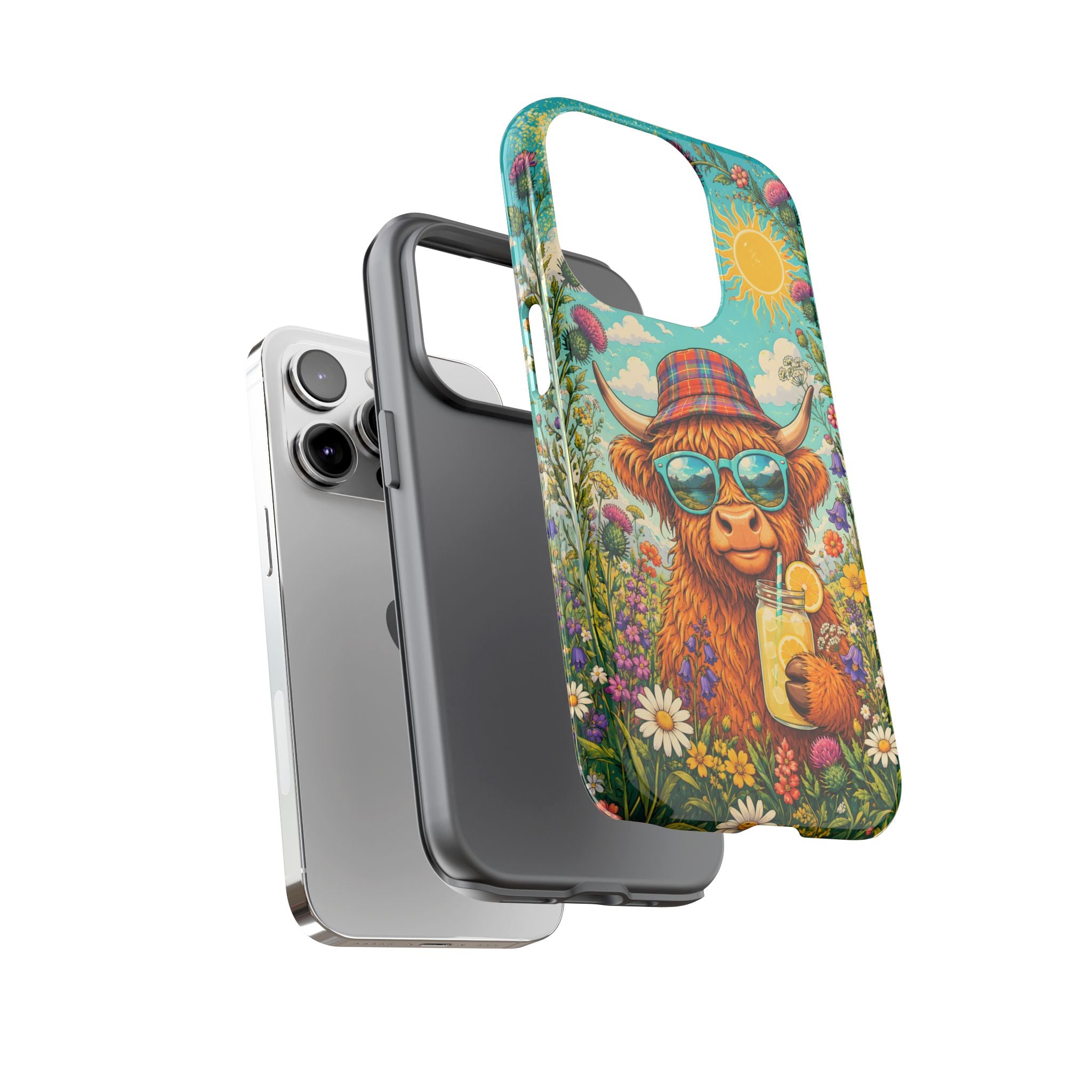 Sunny Highland Cow Phone Case – Scottish Summer Festival Edition