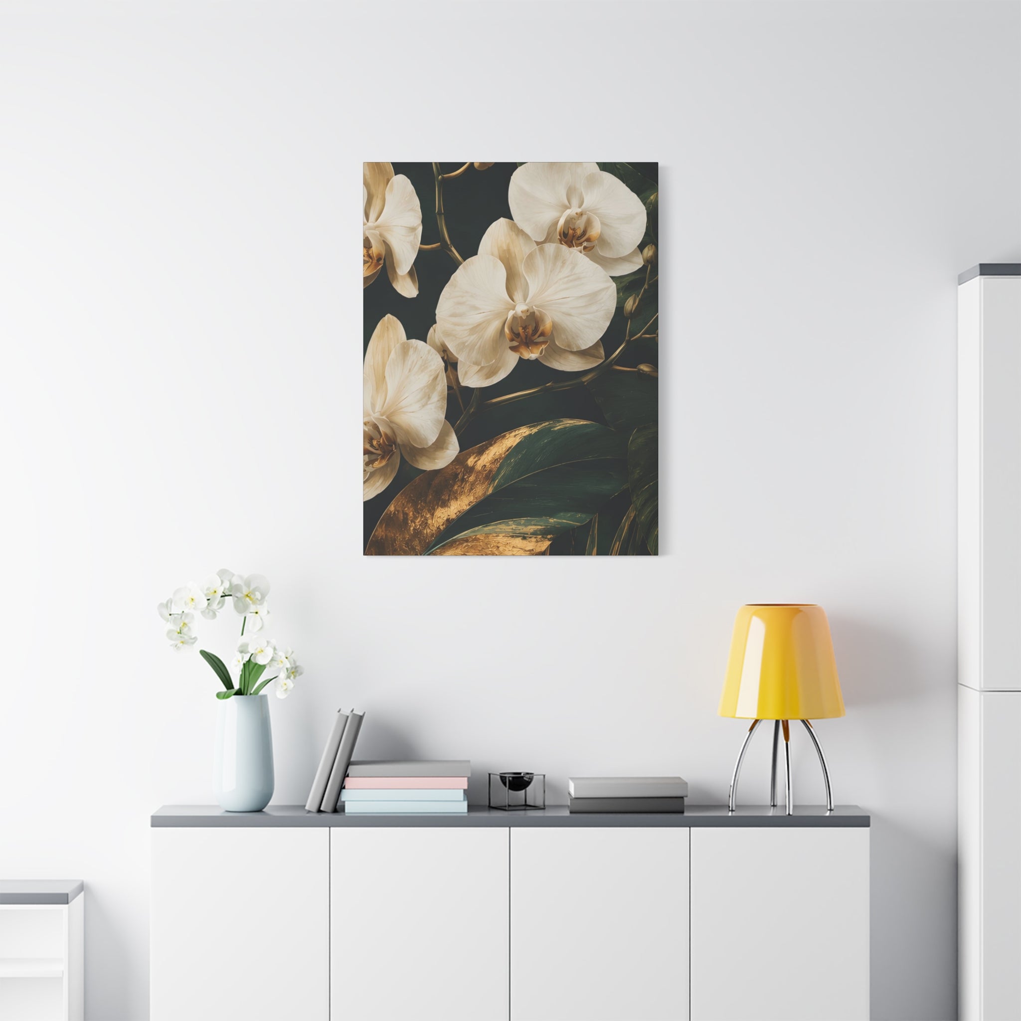 Orchid Botanical Matte Canvas Print — Stretched 1.25"