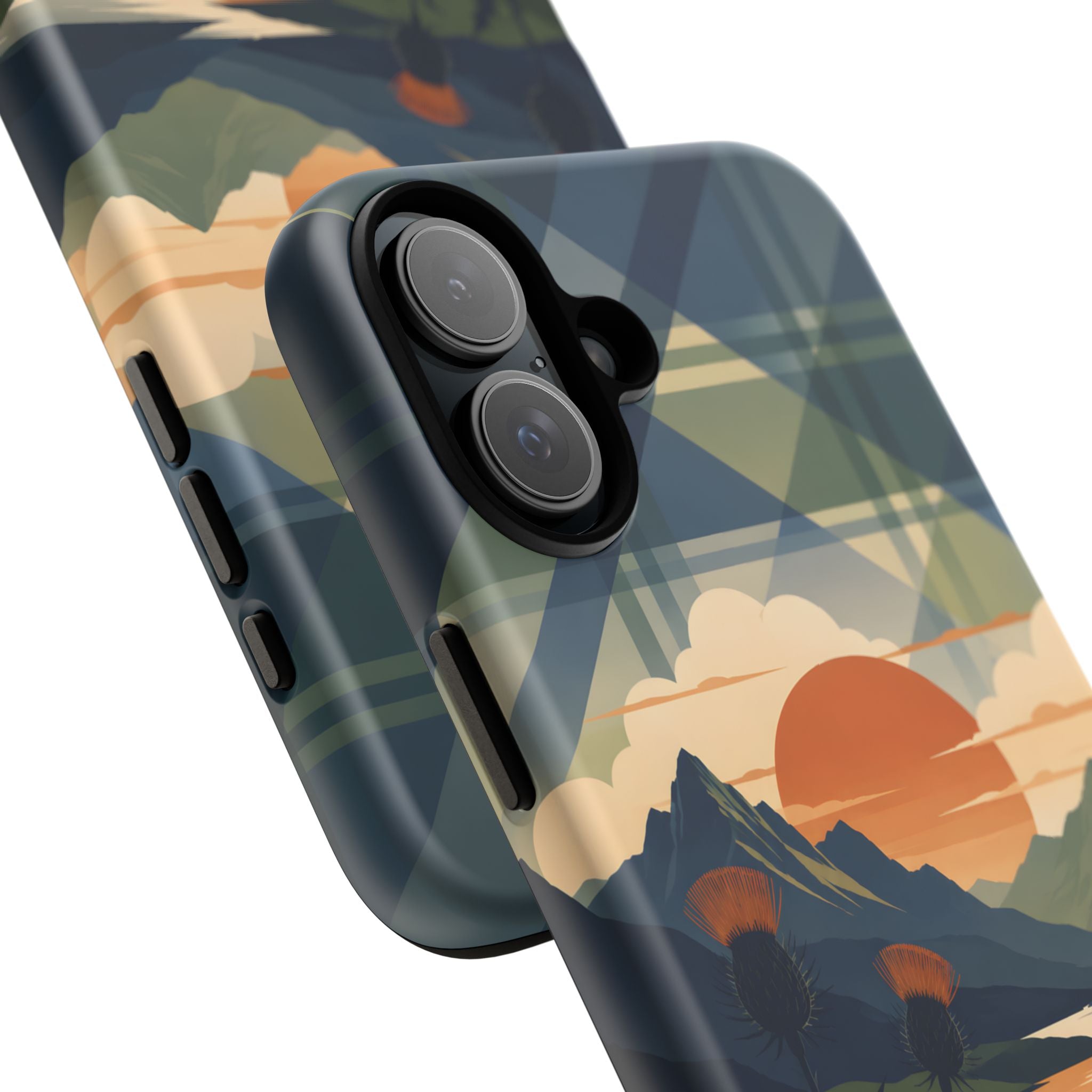 Highland Sunset Tartan Phone Case – Scottish Thistle Summer Festival Edition