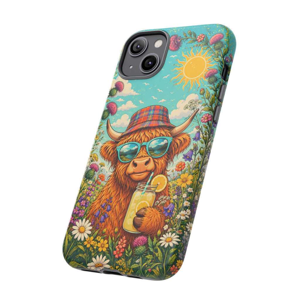 Sunny Highland Cow Phone Case – Scottish Summer Festival Edition