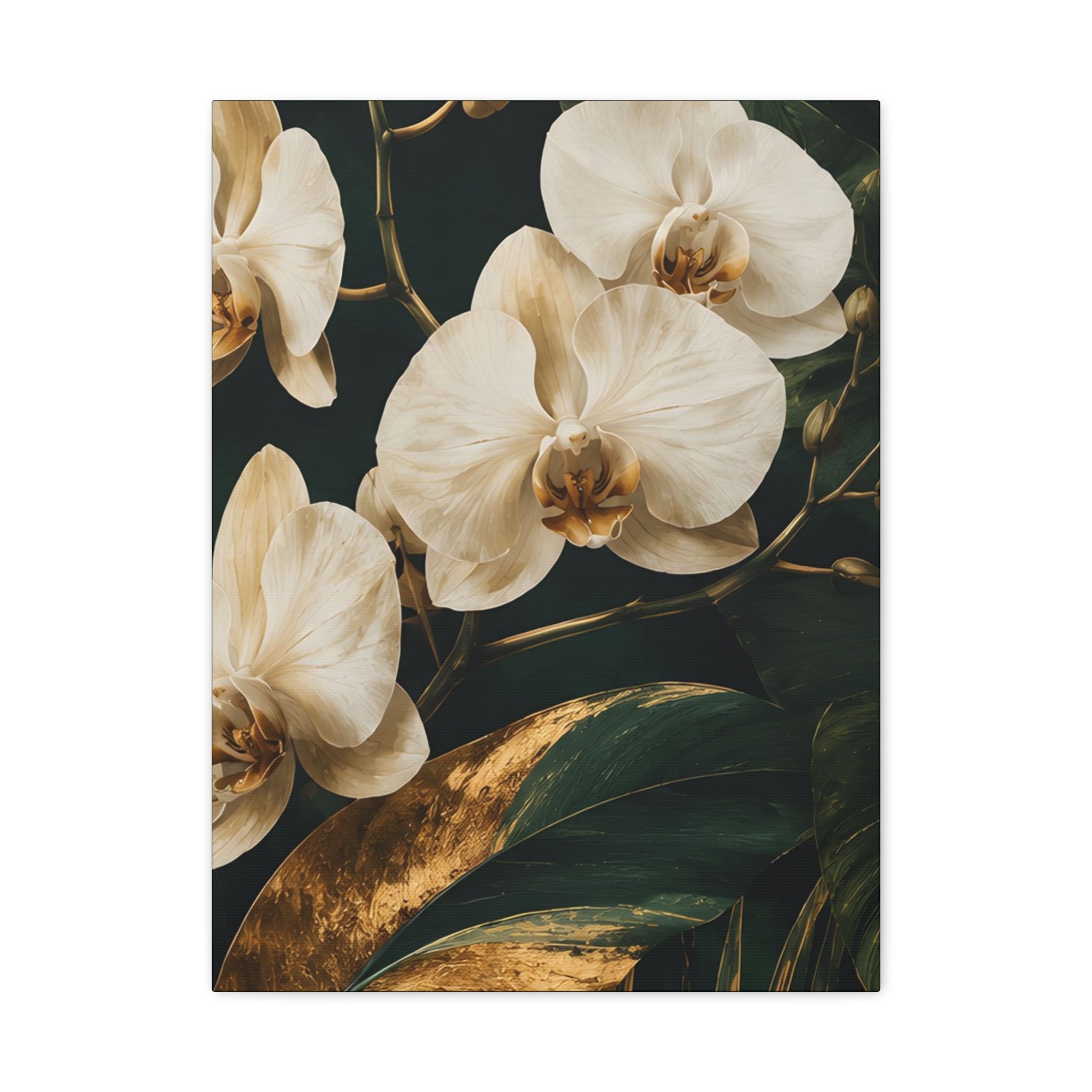 Orchid Botanical Matte Canvas Print — Stretched 1.25"