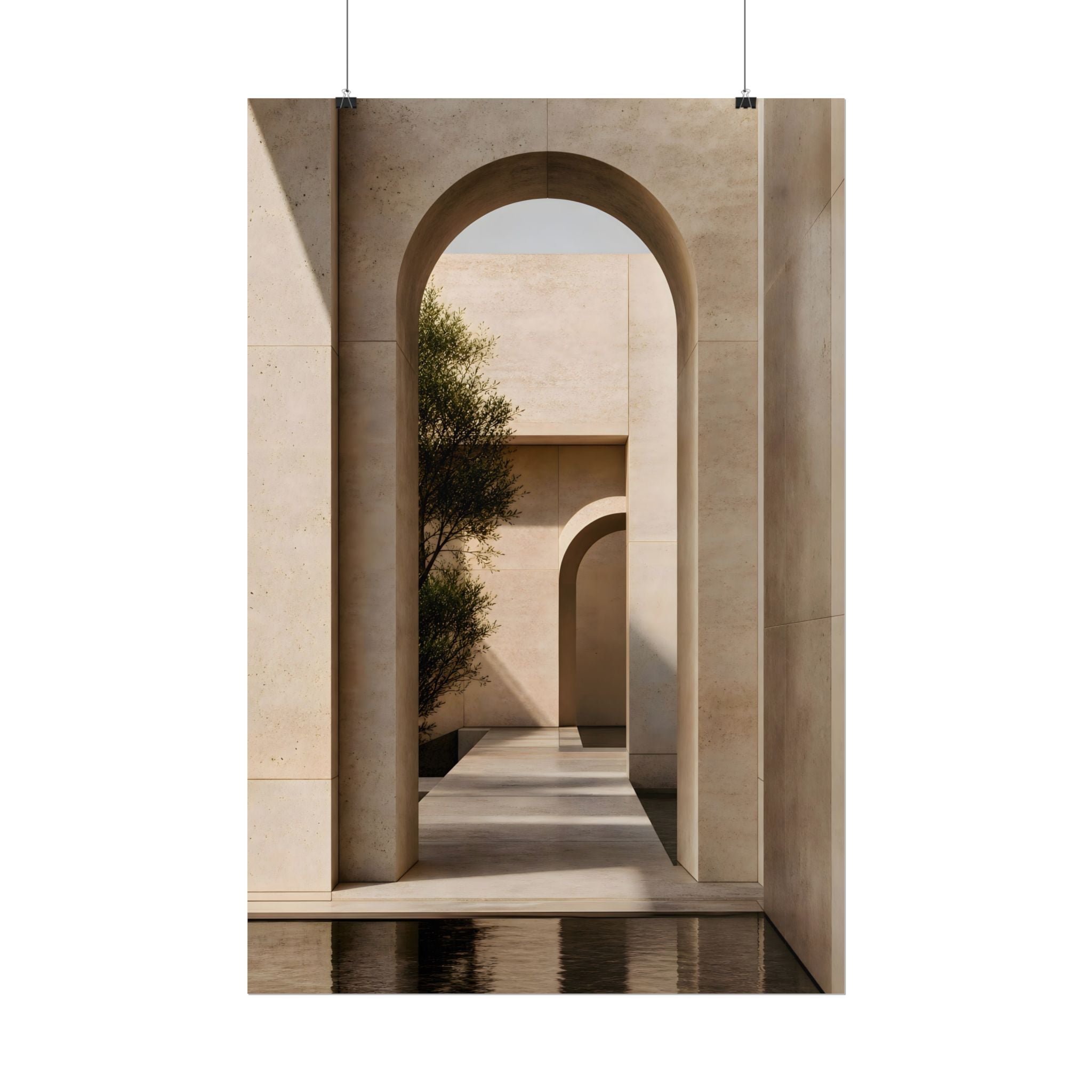 Minimalist Architectural Poster — Neutral Archway Wall Art (Rolled Poster)