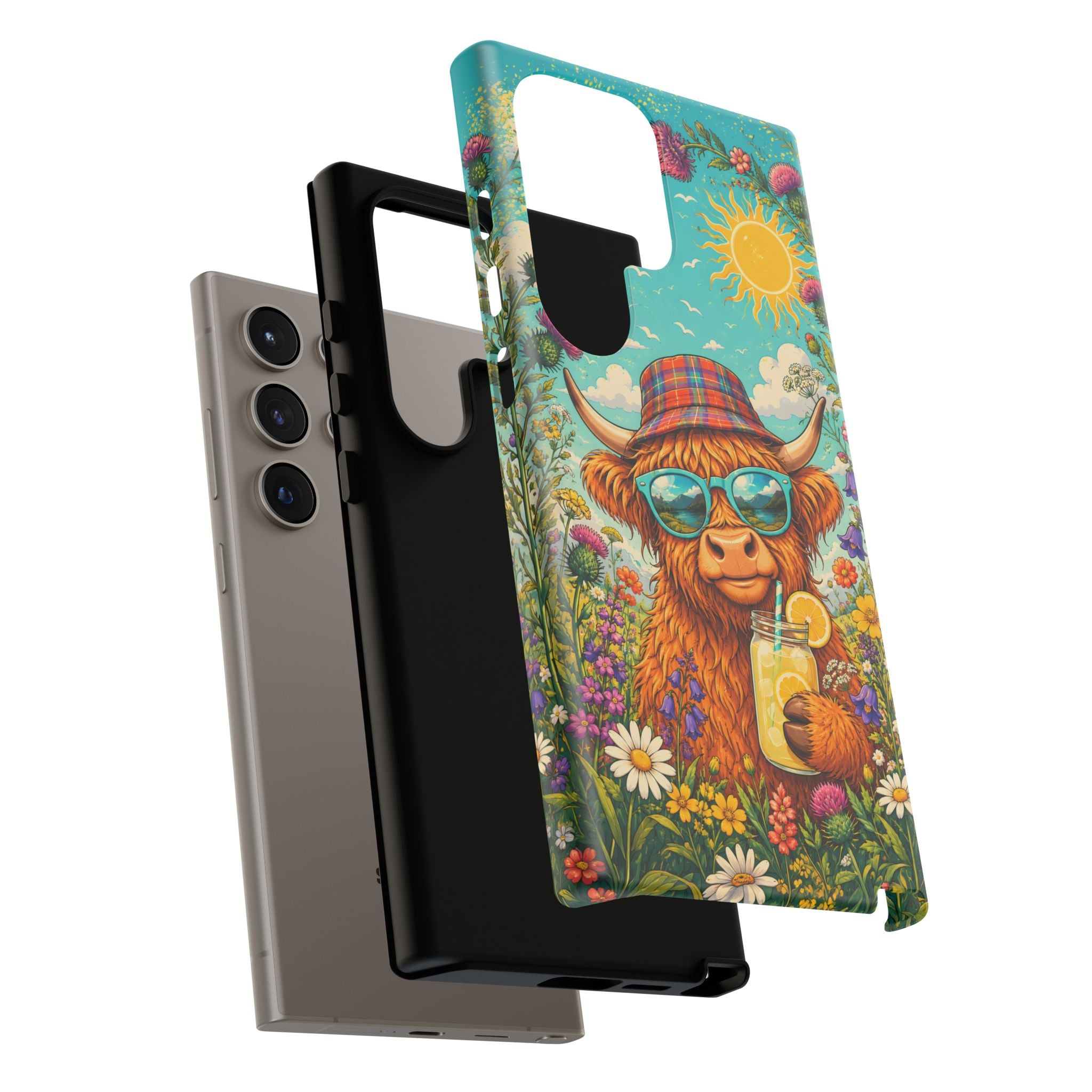 Sunny Highland Cow Phone Case – Scottish Summer Festival Edition