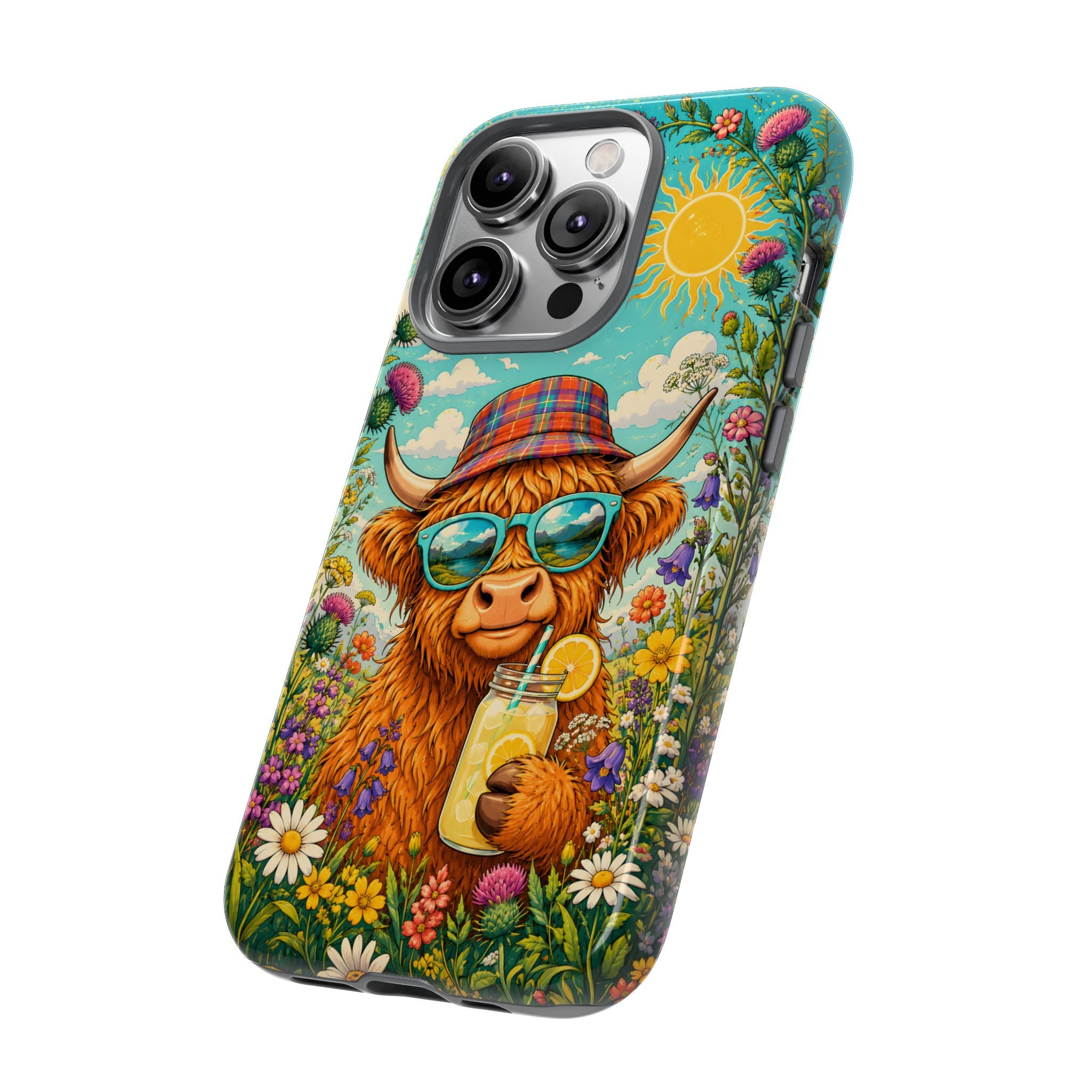 Sunny Highland Cow Phone Case – Scottish Summer Festival Edition