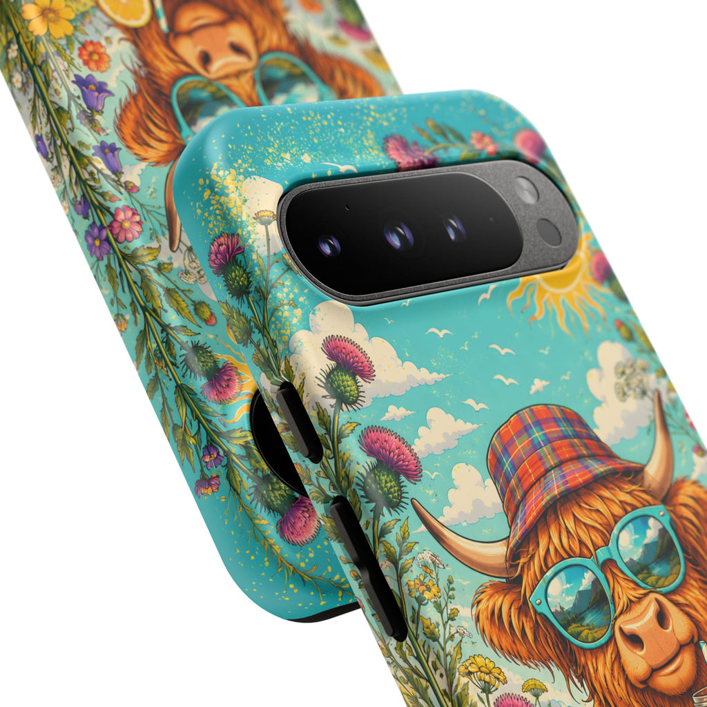 Sunny Highland Cow Phone Case – Scottish Summer Festival Edition