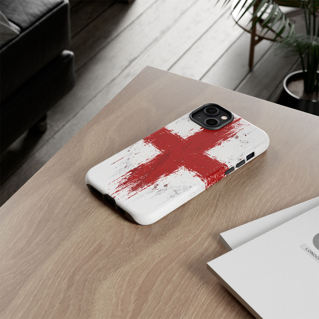 Phone Case - Distressed England St. George's Cross Patriotic Tough Case