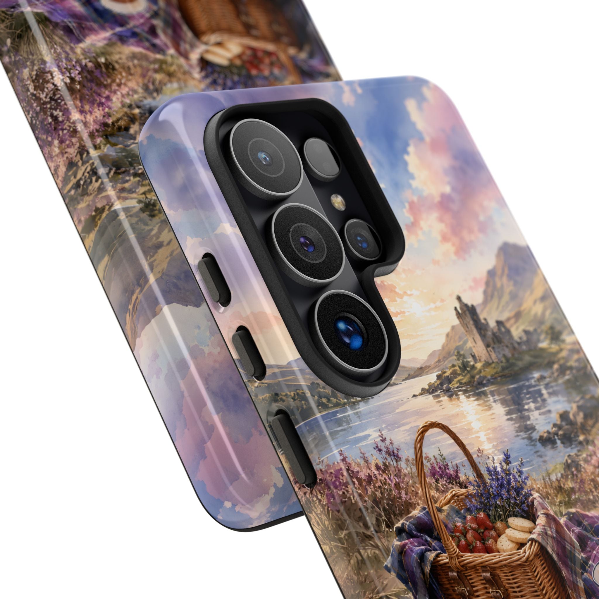 Highland Summer Picnic Phone Case – Scottish Castle & Thistle Art