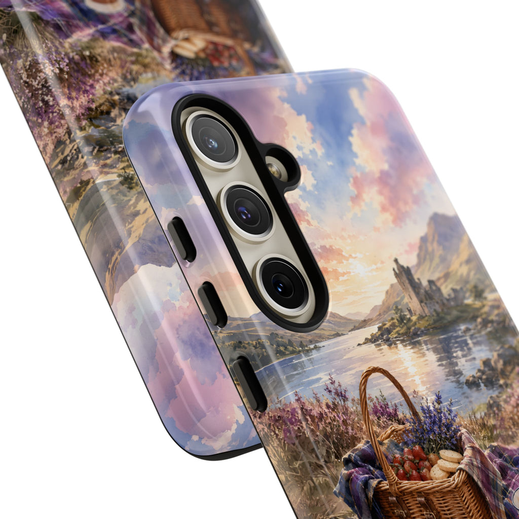Highland Summer Picnic Phone Case – Scottish Castle & Thistle Art