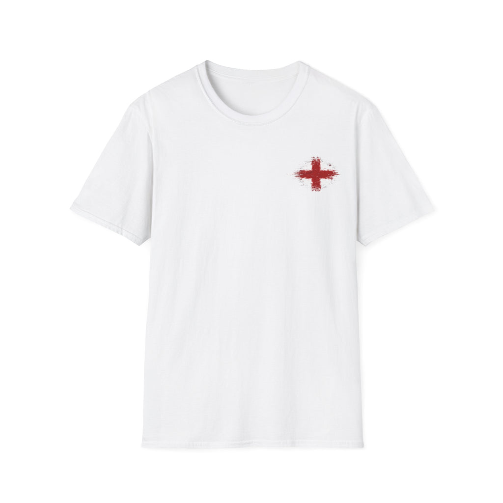 Red Cross Pocket T‑Shirt — Minimalist First Aid & Medical Symbol Tee