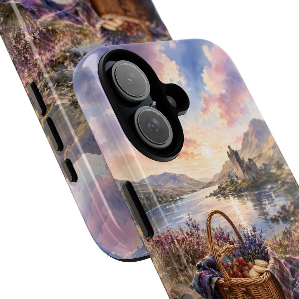 Highland Summer Picnic Phone Case – Scottish Castle & Thistle Art