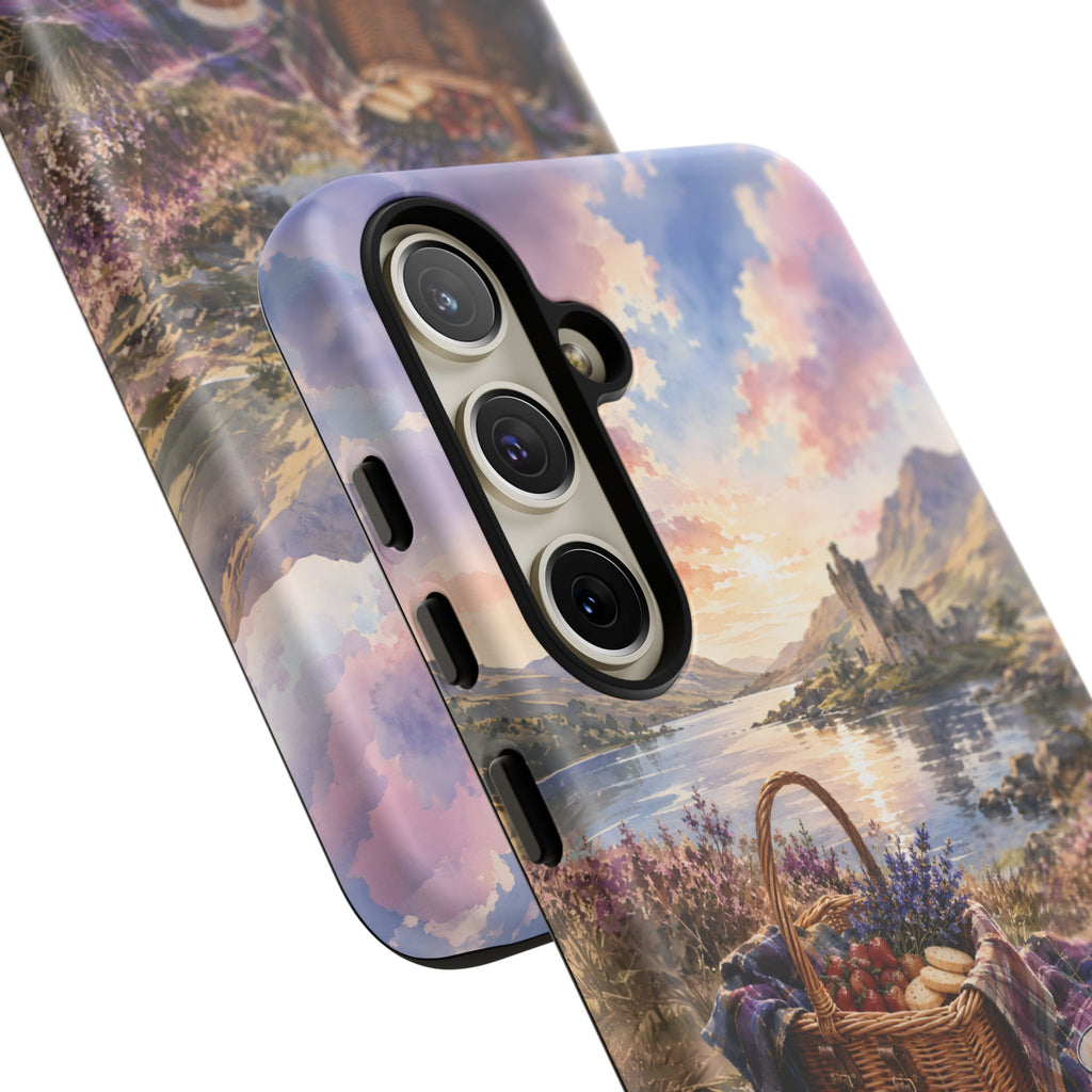 Highland Summer Picnic Phone Case – Scottish Castle & Thistle Art