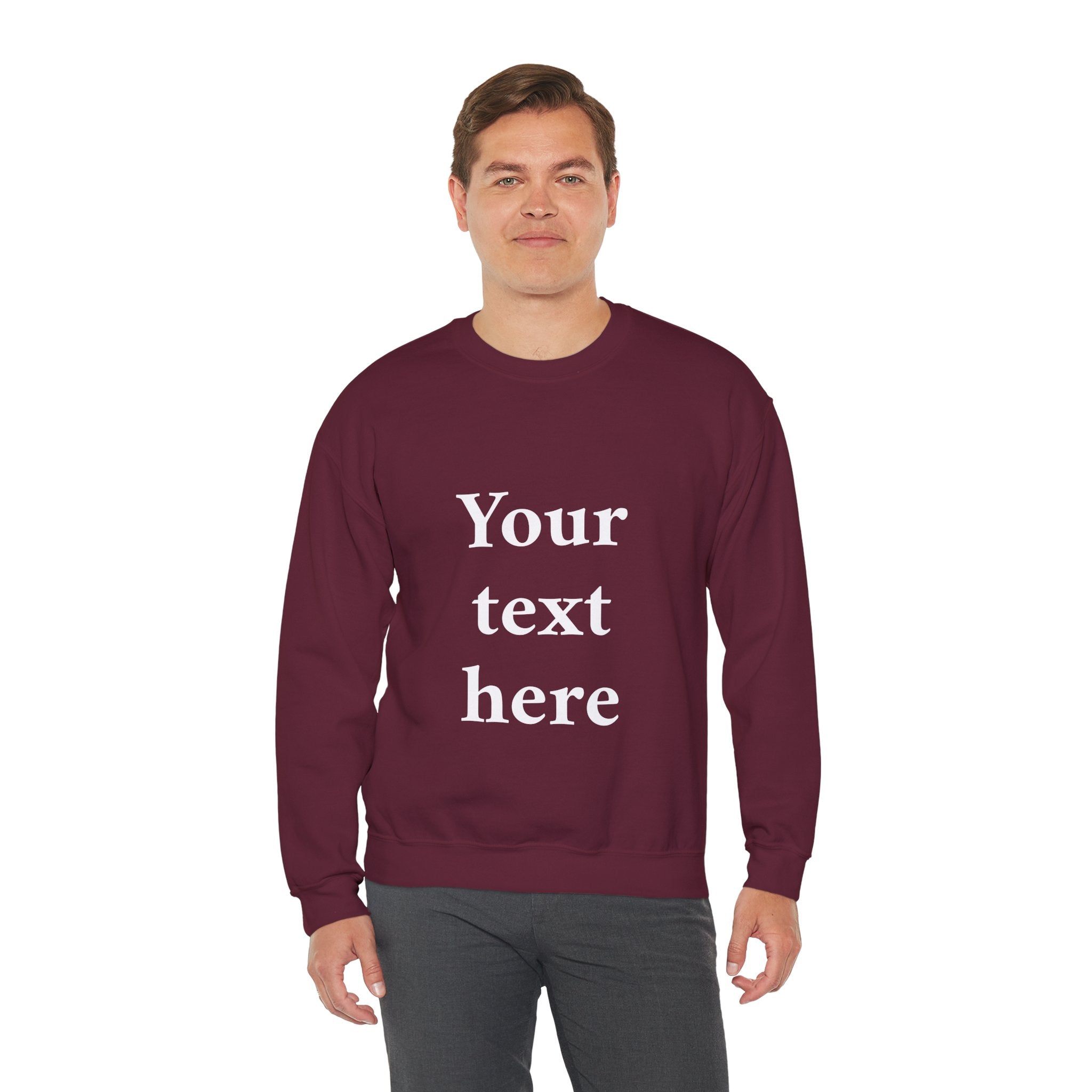 Custom Text Crewneck Sweatshirt — Personalized Minimalist Sweatshirt