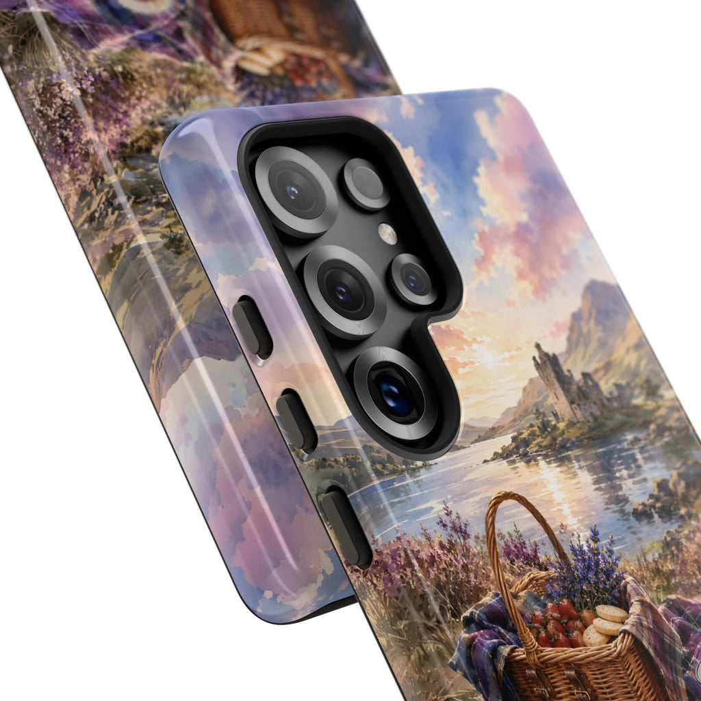 Highland Summer Picnic Phone Case – Scottish Castle & Thistle Art
