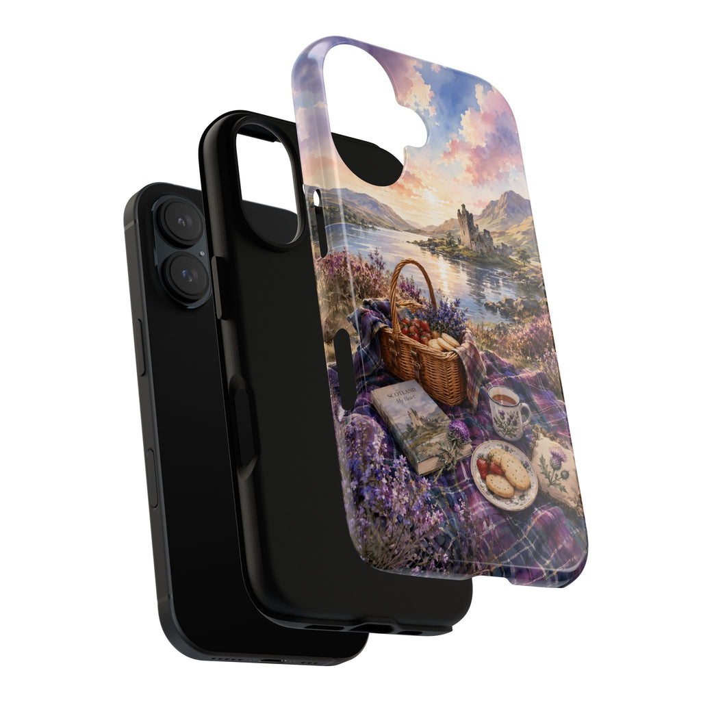 Highland Summer Picnic Phone Case – Scottish Castle & Thistle Art