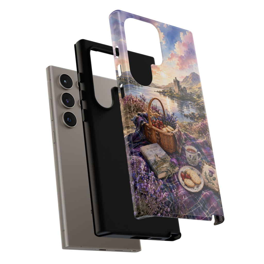 Highland Summer Picnic Phone Case – Scottish Castle & Thistle Art