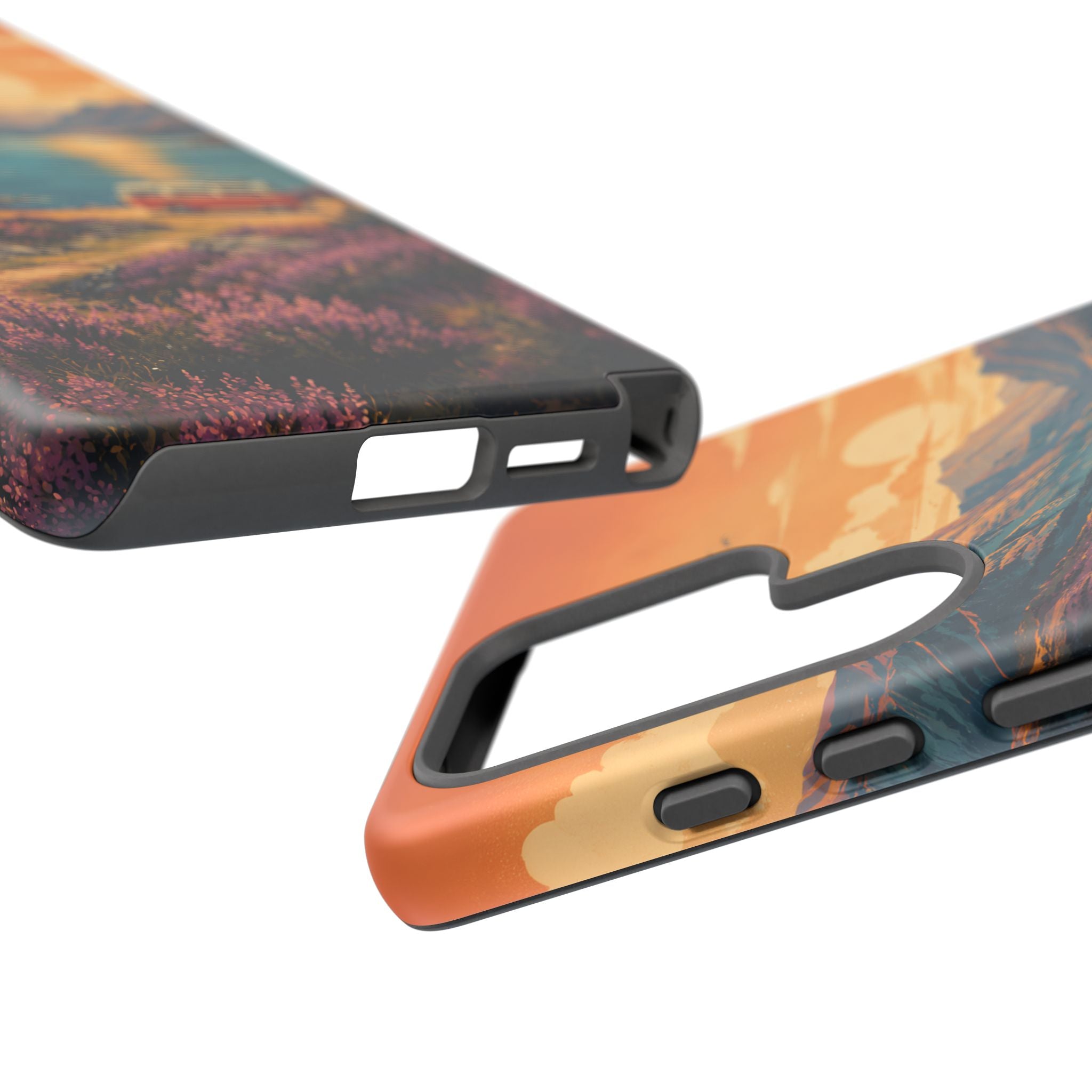 Highland Road Trip Phone Case – Scottish Loch Sunset & Heather Landscape