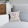 Lavender Blossom Square Pillow — Floral Decorative Throw Pillow