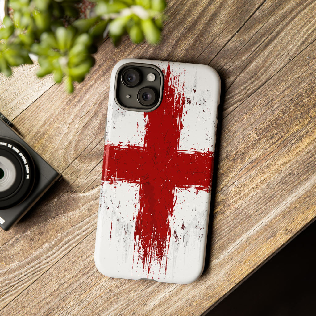 Phone Case - Distressed England St. George's Cross Patriotic Tough Case