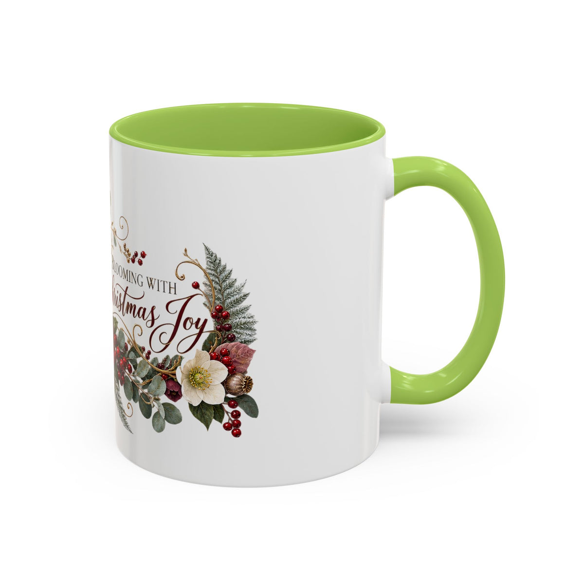 Blooming With Christmas Joy Floral Holiday Coffee Mug