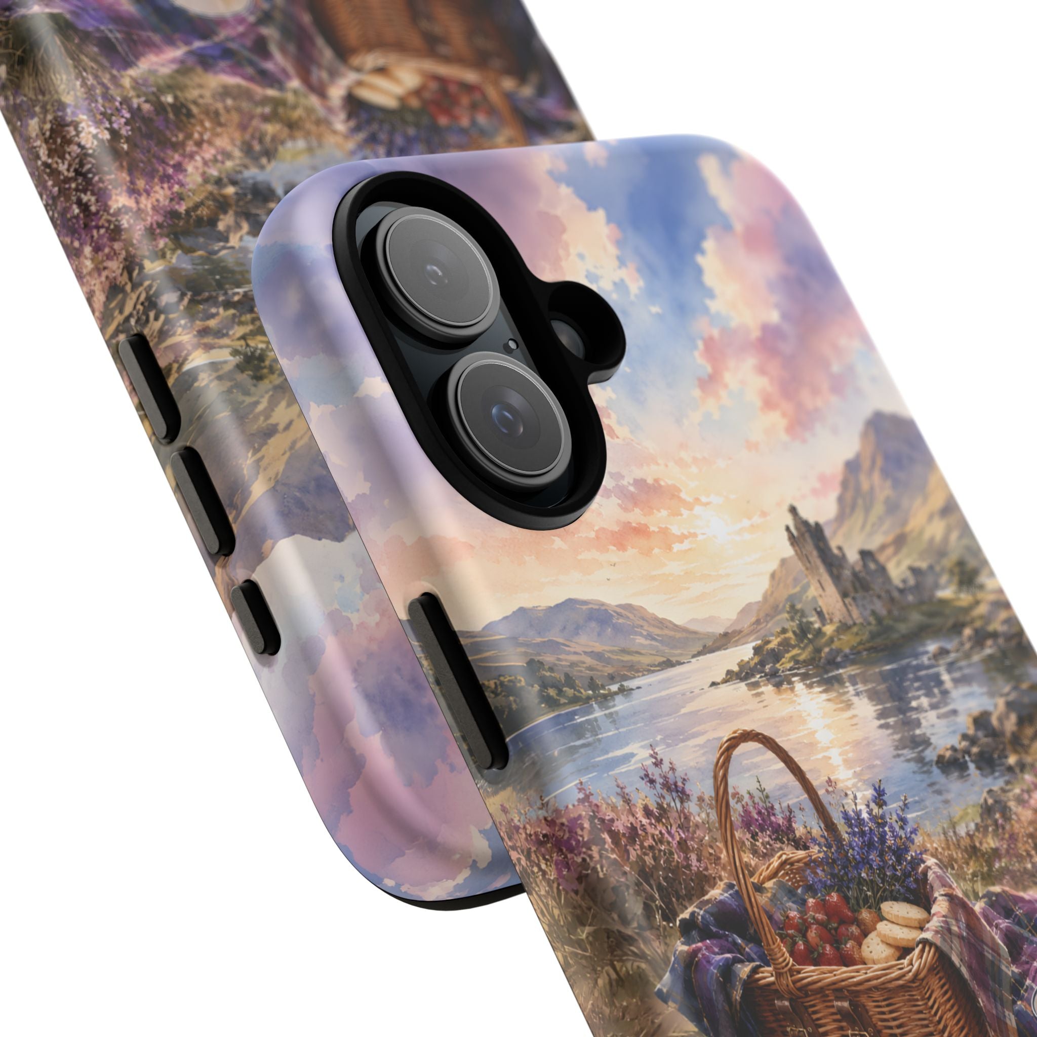 Highland Summer Picnic Phone Case – Scottish Castle & Thistle Art