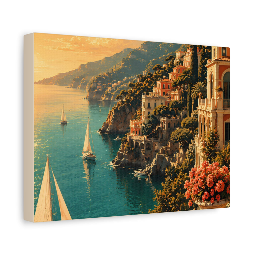 Mediterranean Coastal Sunset Matte Canvas